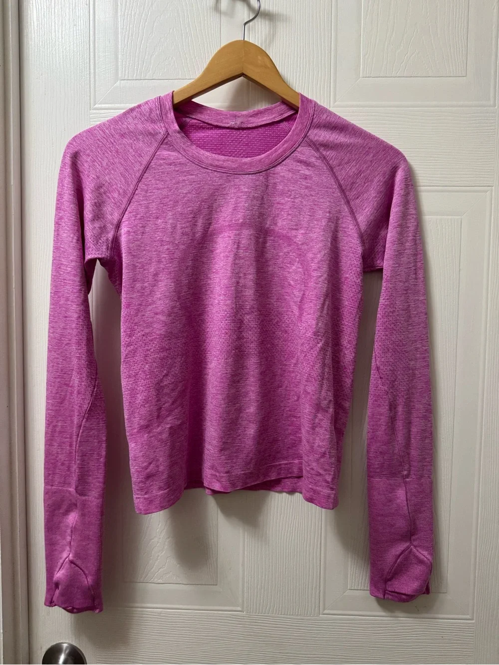 lululemon athletica Heathered Pink Long Sleeve Crew